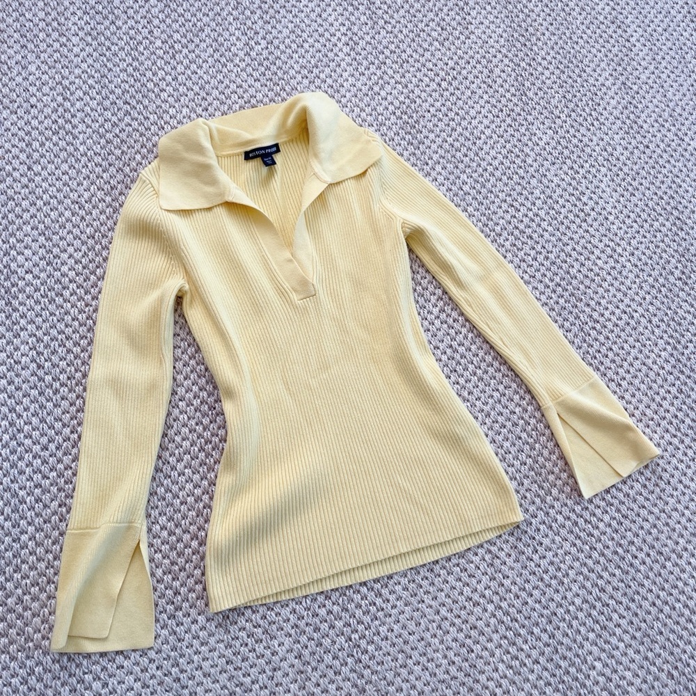 Boston proper Yellow Ribbed Long Sleeve sweater - xs